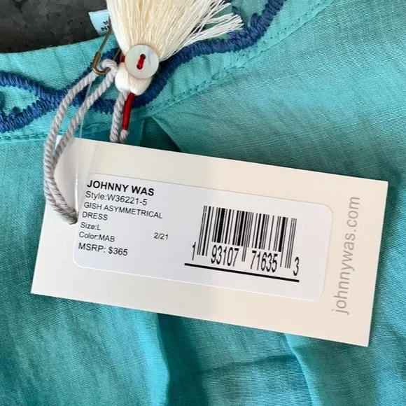 Johnny Was Gish Asymmetrical Sleeveless Dress L NWT